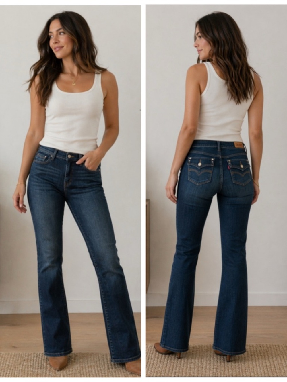Levi’s 505 Mid Rise Straight Leg Jeans 14M Dark Wash Flap Pocket